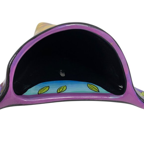 Ceramic Wall Pocket Vase Abstract Cats, Moon, Stars Theme Terri Kern RCS VTG - Picture 5 of 6